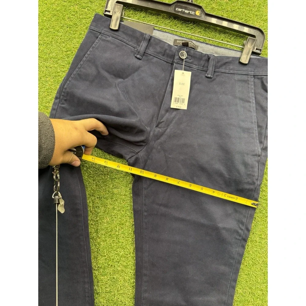 Banana Republic Chino Pants Mens 31x32 Preppy Fulton Skinny Fit Blue NWT